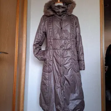 브라운 퍼 롱 코트