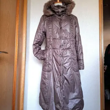 모카 브라운 세련된 엘레강트 롱 기장 코트