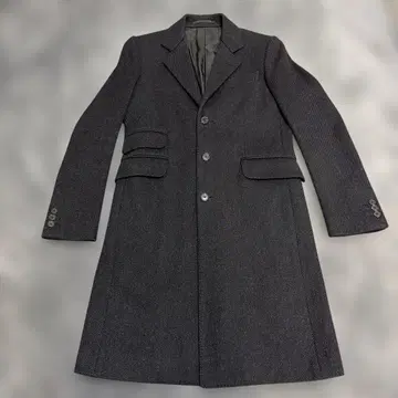 드로어 울 캐시미어 혼방 브라운 롱 코트