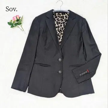 새상품급 소브 Sov. 테일러드 자켓 레오파드 무늬 블랙