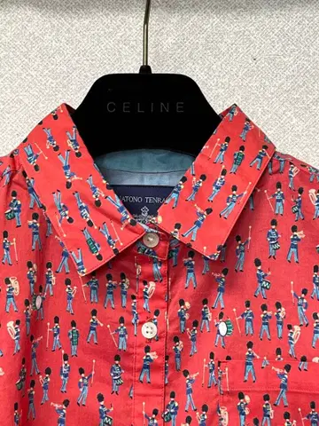 빨간색 음악대 프린트 긴팔 셔츠 미나토 항구 축제 1993 기념 셔츠