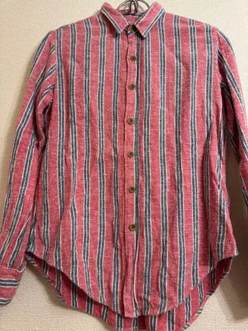 45RPM 빨간색과 파랑 스트라이프 긴팔 셔츠