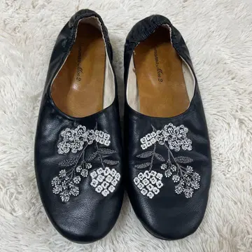 Samansa Mos2/꽃 자수 플랫슈즈 L 사이즈 24cm