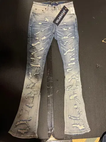 VALABASAS 워시 데미지 가공 스키니 데님 29