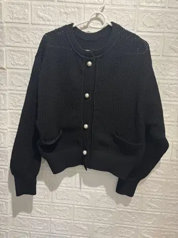블랙 니트 가디건