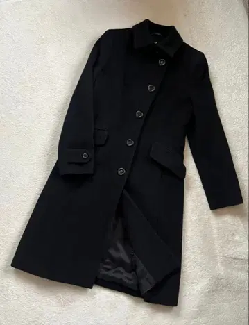 23구 블랙 롱 코트 벨트 포함