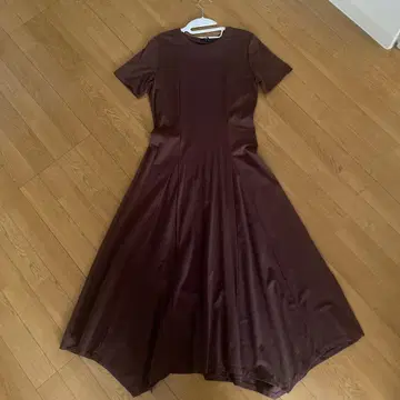 PLST 브라운 반팔 롱 원피스 M