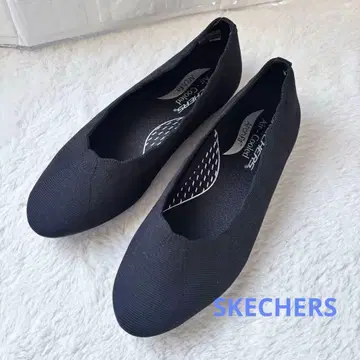 새상품급! 스케쳐스 니트 플랫 펌프스 메모리폼 블랙 23.5