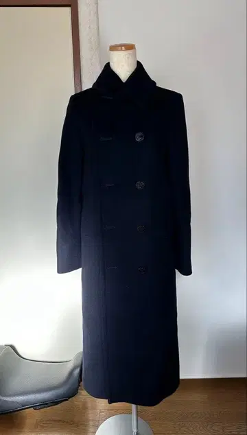 HYKE 롱 코트 네이비