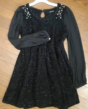 INGNI 라메 블랙 이소재 원피스 M사이즈