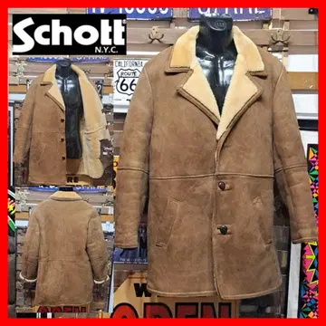 90s 빈티지 Schott 샷 양가죽 무스탕 코트 40