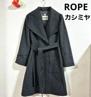 ROPE 그레이 랩 코트 캐시미어