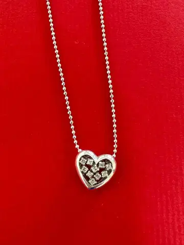 플라티나 100 실버 925 하트형 다이아몬드 목걸이