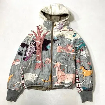 츠모리치사토 리버서블 후드 부착 다운 자켓