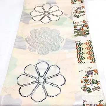 a987 순수 실크 롯츠 후쿠로 오비 금실 은실 보물 모음 기모노