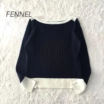 새상품급 일본제 야마다야 페넬 배색 바이컬러 리브 니트 상의