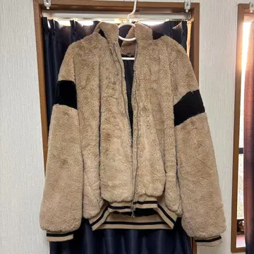 Rings 퍼 자켓 지퍼 후드티 베이지 플리스 보아