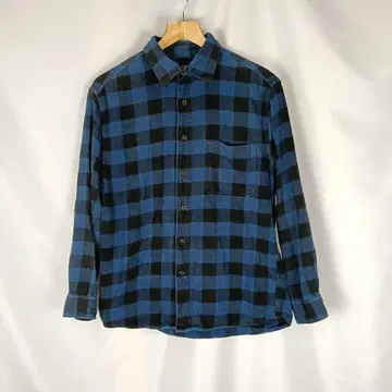 UNIQLO 플란넬 셔츠 블루 블랙 M 사이즈 B4080
