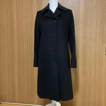 에디 바우어 울 블랙 롱 코트 PM 사이즈