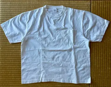 화이트 T셔츠 크루넥 포켓 부착 #302