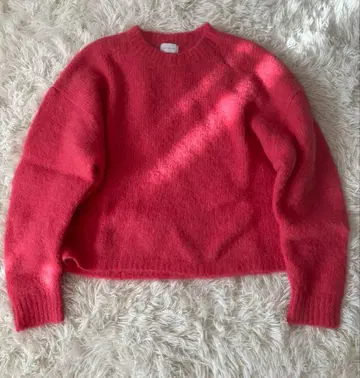 그린 라벨 알파카 믹스 샤기 크루넥 풀오버