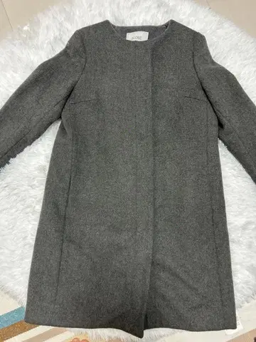 SLOBE IENA 노카라 코트 36 그레이 안감 데미지 있음
