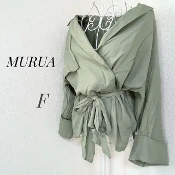 [ MURUA ] 트렌치라이크 셔츠 허리 마크 리본 ap1690