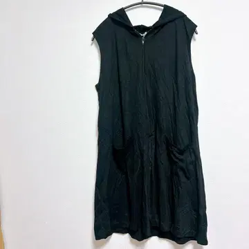 [ M ] JORDAN TAYLOR 블랙 후드 부착 롱 가디건