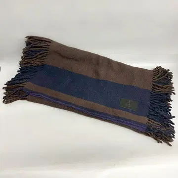 새상품급 자택 보관 Y's 와이즈 프린지 머플러 네이비 브라운