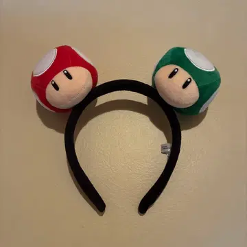 마리오 버섯 머리띠 빨간색 그린
