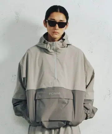 FCMM 나일론 자켓 그레이/베이지 후드티