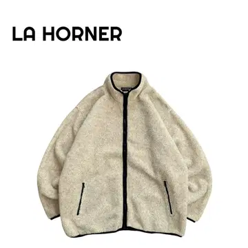 [ 새상품급 ] LA HORNER 90s 파이핑 플리스 자켓 아이보리