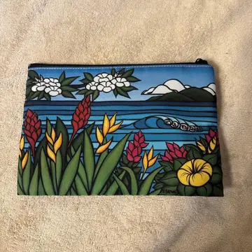 컬러풀한 꽃과 바다 디자인 파우치