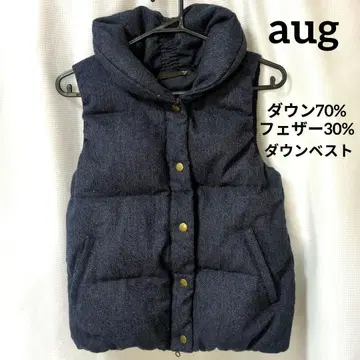 [ aug ] 네이비 다운 베스트 다운 70% 페더 30% 버튼 척