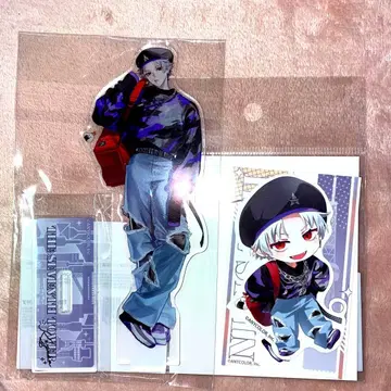 니지산지 타워 콜라보 클리어 파일 아크릴 스탠드 스티커 세트