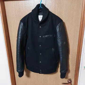 CRIMIE 클라이미 소매 가죽 바시티 자켓 사이즈 S