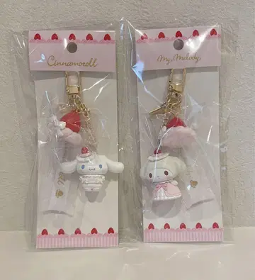 딸기 휘핑 케이크 키링 산리오 마이멜로디 시나모롤