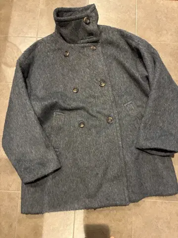 오늘 한정 가격 BLATE 재기 스탠드 칼라 코트 차콜 그레이