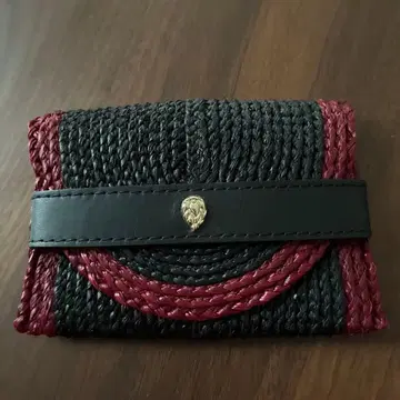 헬렌 카민스키 카드 케이스 미사용 새상품 블랙 호주 라피아 레어