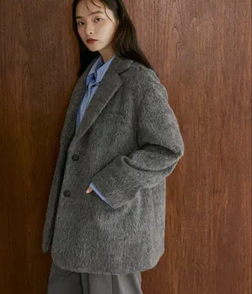 feepur 샤기 테일러드 오버 자켓