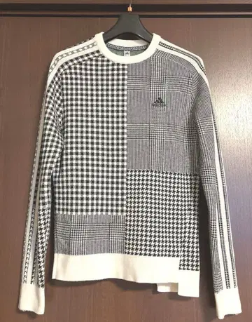 adidas 여성용 골프 체크 니트 (블랙 x 그린)