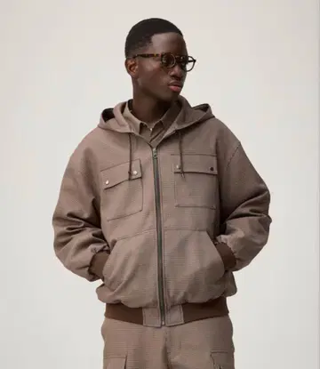 [ 새상품 ] GU 집업 후드티 by rokh BROWN M