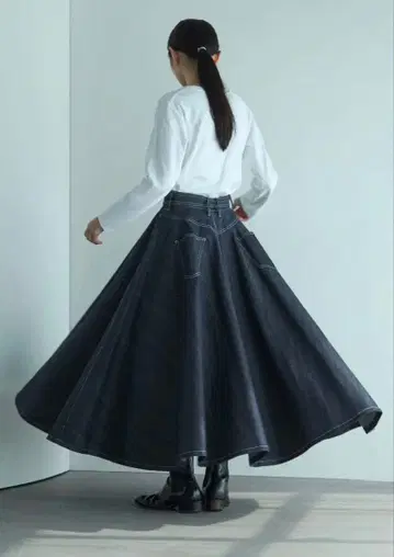 foufou 슈퍼 플레어 데님 스커트 사이즈 0