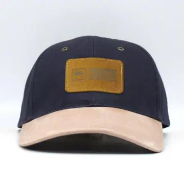 마라톤 치즈 기업 로고 캡 2톤 가죽풍 챙 네이비 구제 의류