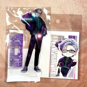 니지산지 7대 타워 콜라보 클리어 파일 아크릴 스탠드 스티커 세트