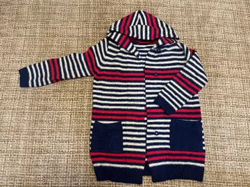 후드 부착 니트 가디건 두꺼운 소재