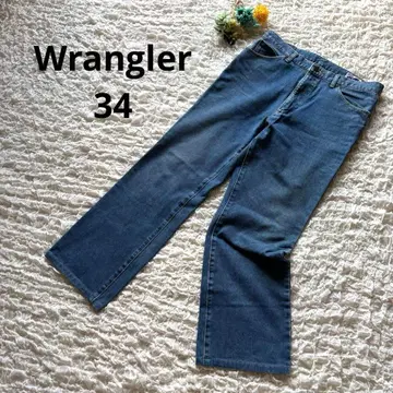 구제 의류 랭글러 M1405-27 스트레이트 데님 G빵 가죽 패치 34