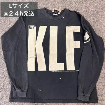 SAINT KLF 빈티지풍 다크 그레이 T셔츠