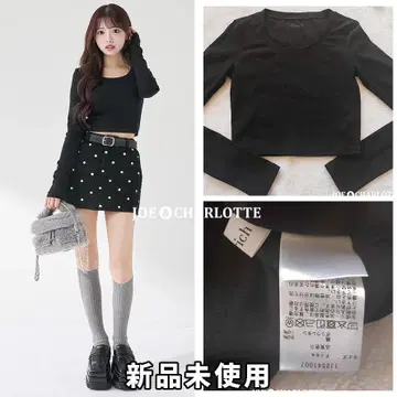 다리치 darich 컷 크롭 상의 T셔츠 블랙 BLK