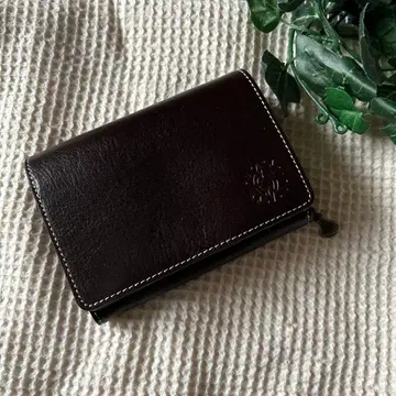 새상품 다코타 Dakota 이탈리아제 가죽 접이식 지갑 다크 브라운